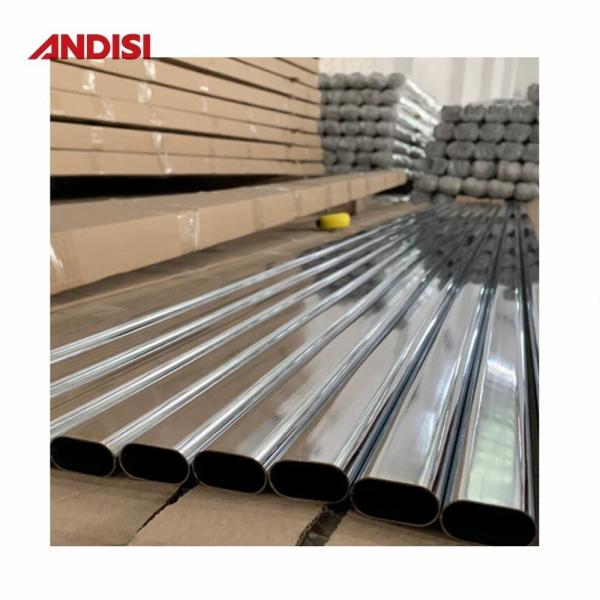 30x15 Chrome Steel Oval Closet Rod for Wardrobe Fittings and Closet Organization