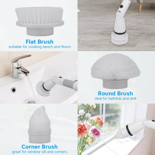 Скруббер закрутки ABS бесшнуровой электрический с 6 меняемыми головами щетки