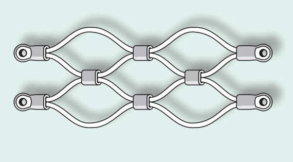 Malla inoxidable de la cuerda de alambre de acero del diamante 60*60m m de Inoxidable