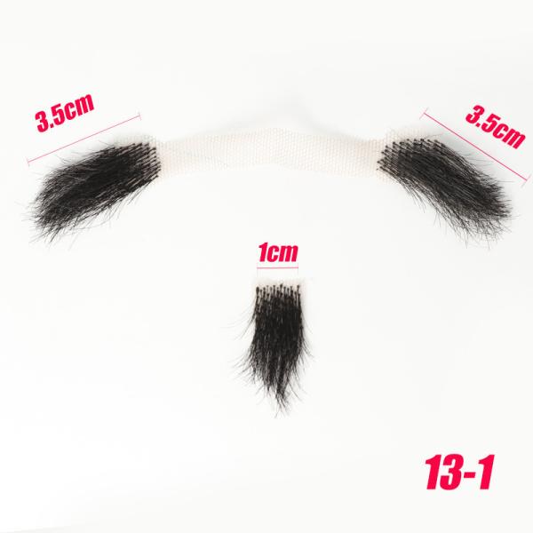 100% Human Hair Handmade Fake Mustache Beard for Entertainment/Drama/Life