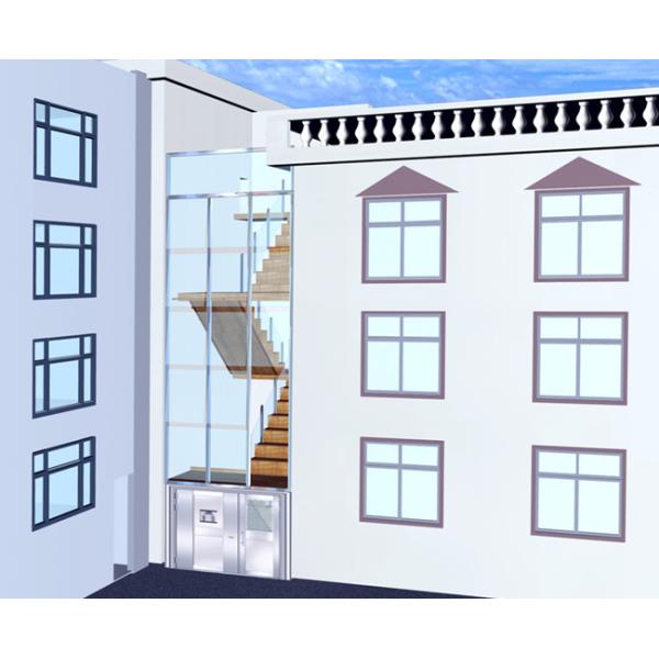 Straight Stringer Staircase VK02S Handrail: wooden Tread: Beech Balustrade: glass Stringer: Carbon Steel