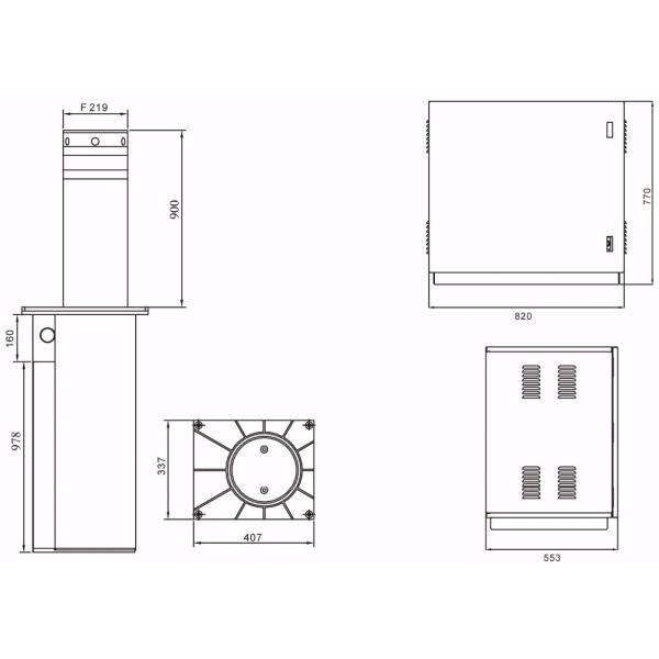 На открытом воздухе пневматическая высота коррозионной устойчивости 900мм дистанционного управления палов