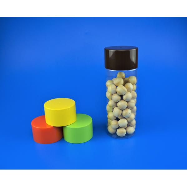 Black Cover Clear Pet Jars , High Durability Transparent Plastic Big Jar