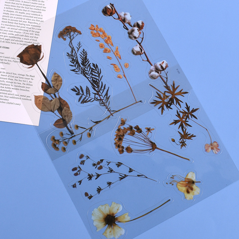 DIY Drip Glue Multiple Simulated Transparent Dried Flower Filling Decoration Materials Paper Hand Account Stickers Wholesale in Stock