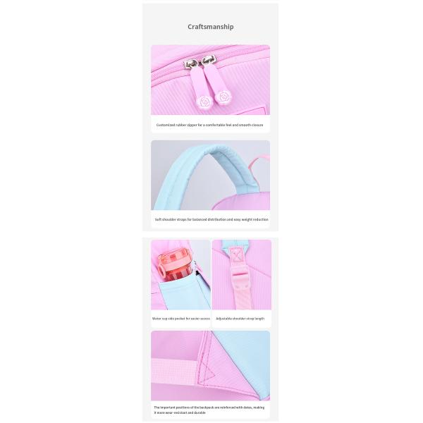 Little Kids School Bag Large Capacity Colorful Pink Custom Logo Backpack for Children