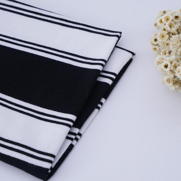 Прочный и дышащий хлопковый двойной нить полосатый хлопковый ткань для футболки