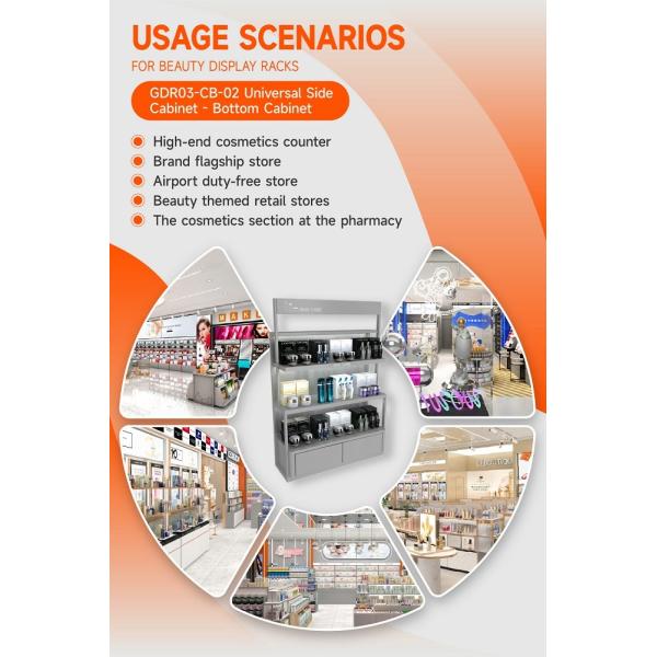 GDR03-CB-02 Armoire latérale universelle avec boîte à lumière à film doux de 40 mm et porte-étiquette en aluminium noir pour les boutiques de mode