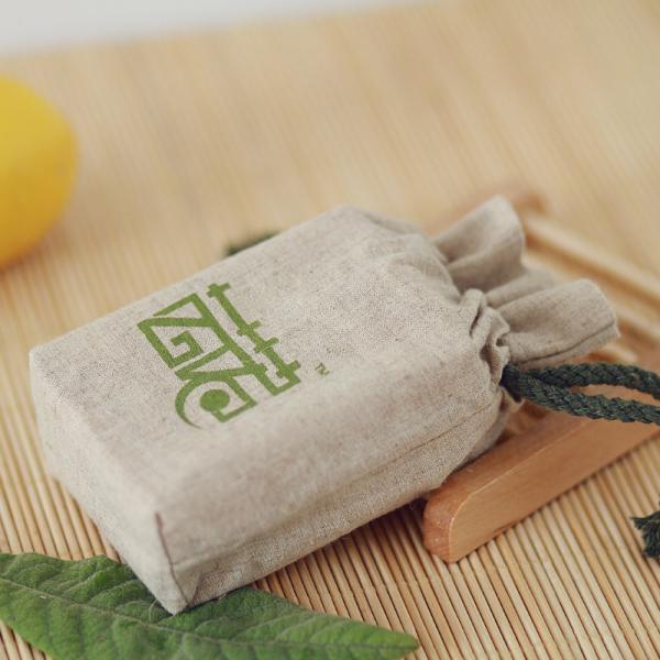 Square base Personalize LOGO cotton linen bag drawstring pouch custom travel grains access