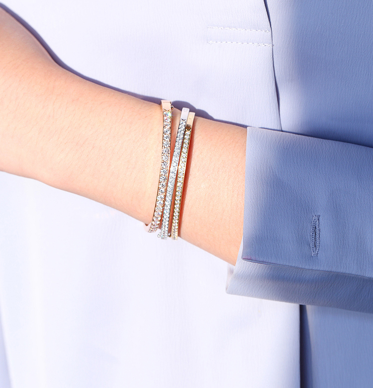браслет цвета Bangle 1.00ct 18K диаманта золота 18K 3.0mm Tri