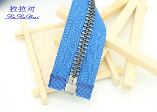Silver Brass Teeth 25 Inch Metal Separating Zipper Customized For Sweater / Coats