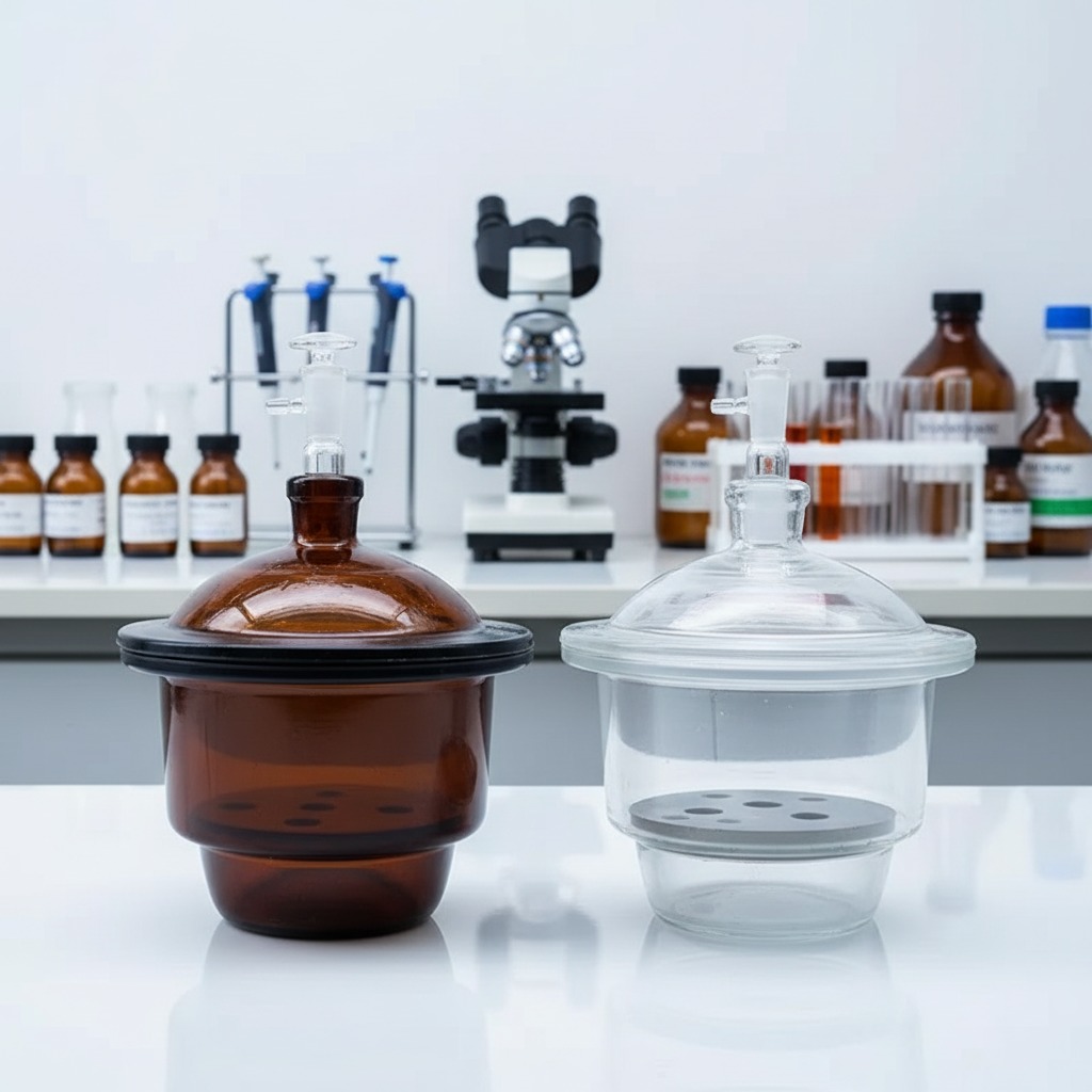 Premium Lab Vacuum Desiccator - Borosilicate Glass, Transparent/Brown Options, 150/180/210/240/300mm, China Factory
