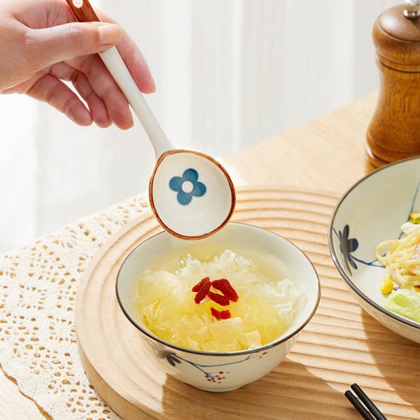 Ceramic Top Dining Table For Home Decor For 2 Persons Using Incluing Plate Bowl Spoon And Chopsticks