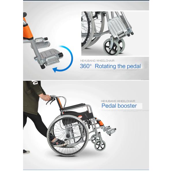 Кресло-коляска двухстороннее поворачивая 16kg перехода квадрата углерода облегченная стальная