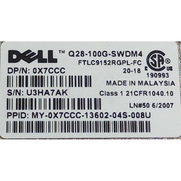 модуль Dell FTLC9152RGPL-FC 100m приемопередатчика 100G QSFP28 SWDM4 оптически