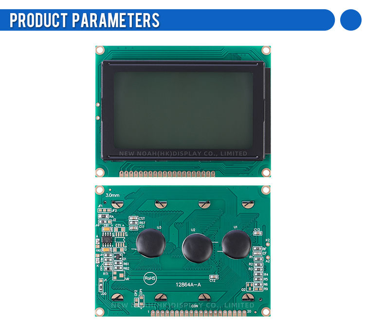 Grey Film 12864A-A Working Temperature LCB Graphic STN LCD Display Module SBN0064 Controller