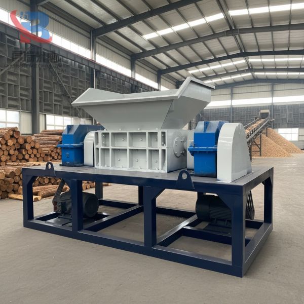 CE Certified Double Shaft Shredder for Wood Chip Making