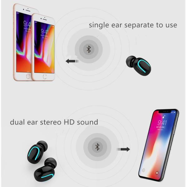 1500mAh IPX5 Waterproof Super Bass Power Bank Earphones