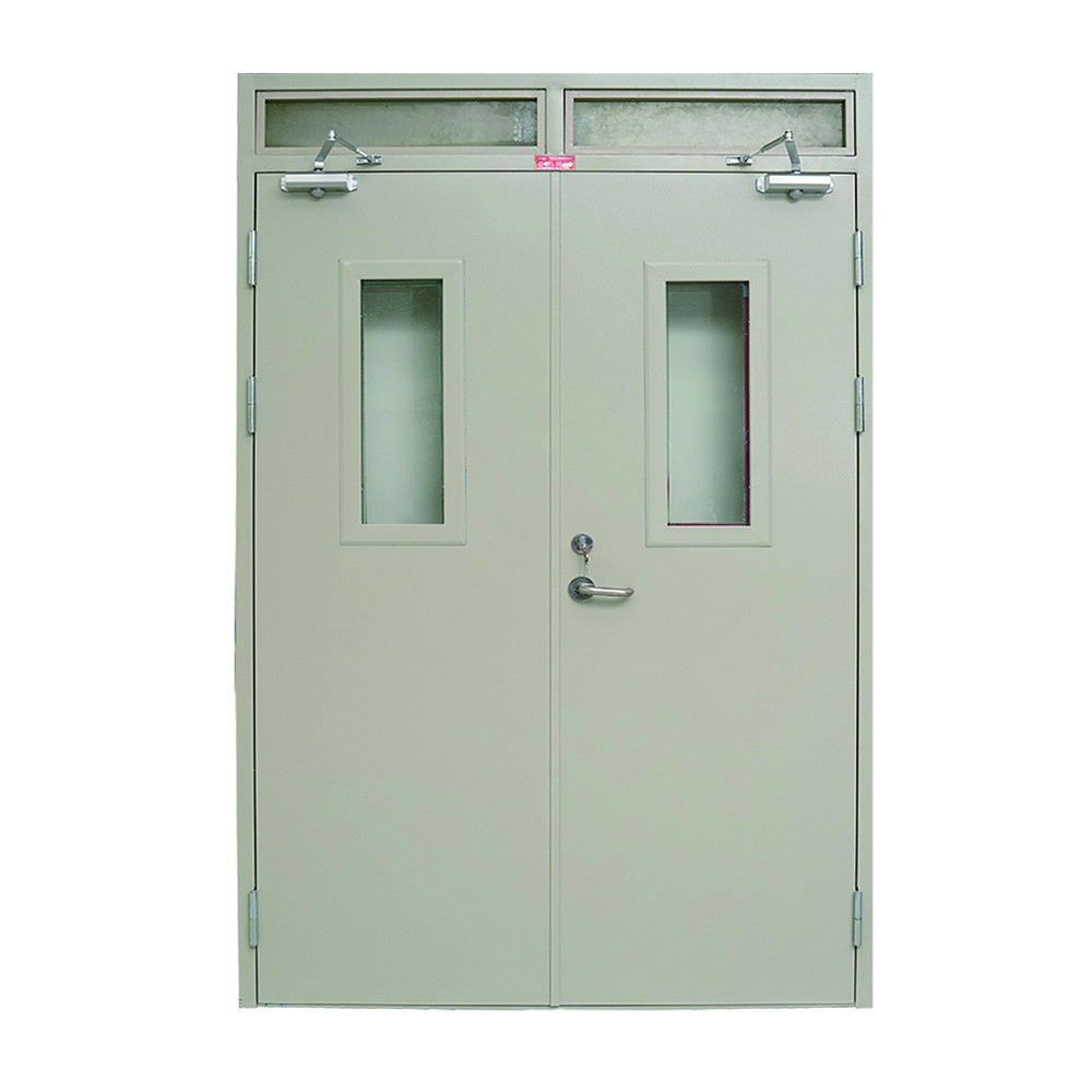 China China Flat Design Fire Doble Fire Plated Metal Fire Proof Doors Sliding Door System With Smart Lock