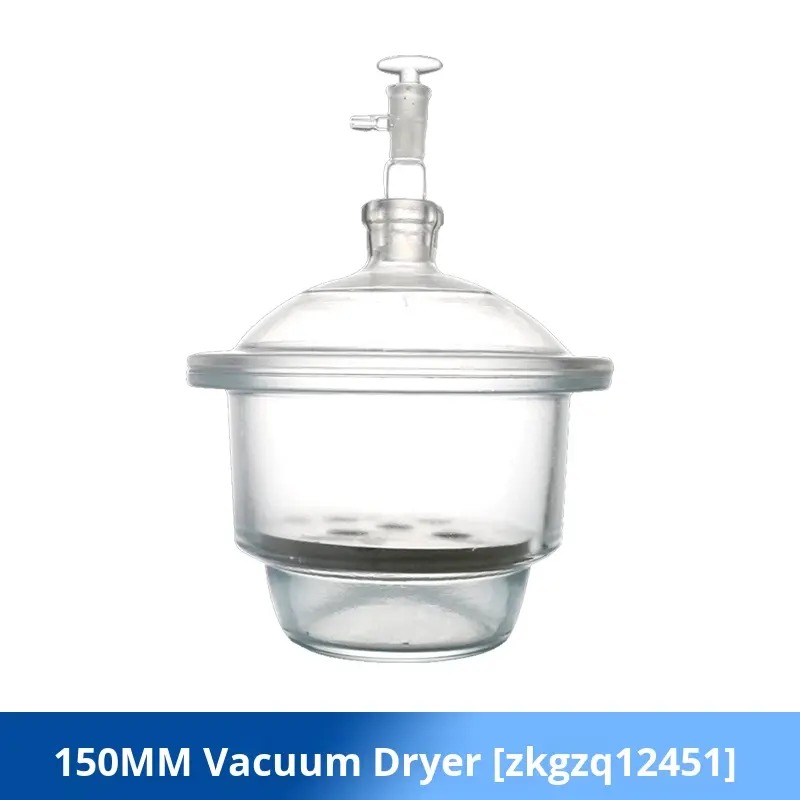 High Accuracy Glass Vacuum Drier - 150/180/210/240/300mm, Transparent & Brown, Lab Vacuum Desiccator