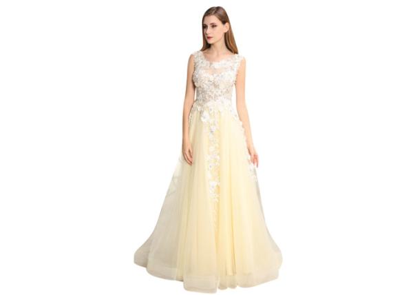 Women'S Evening Saudi Arabic Evening Dresses Floor Length Polyester Fabric