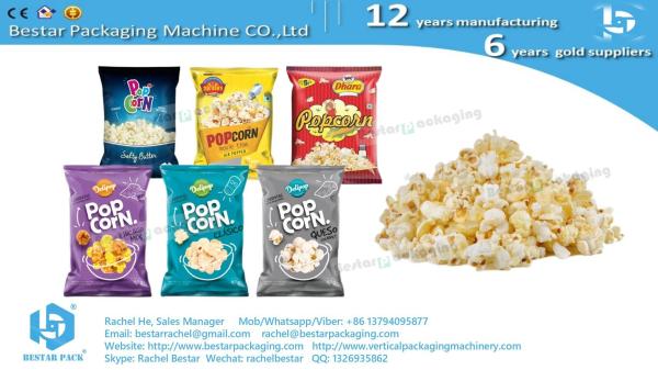 Automatic popcorn packing machine with multi heads weigher