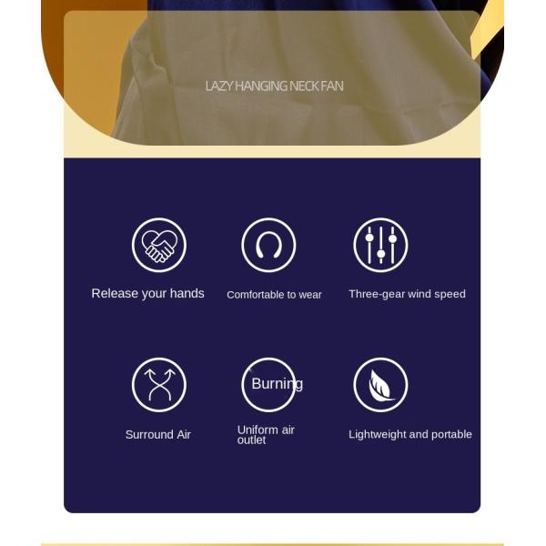 Охлаждающий вентилятор смертной казни через повешение шеи человека 1800mAh USB перезаряжаемые ленивый