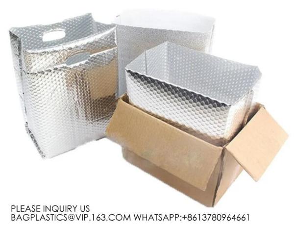 Insulated Foil Bubble Shipping Box Liner Disposable Hot Cold Thermal Insulated Food Delivery Bags