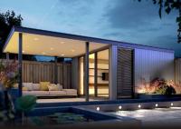 Cadre en acier de calibre léger maisons modulaires préfabriquées bureau de jardinage avec fenêtres en double verre