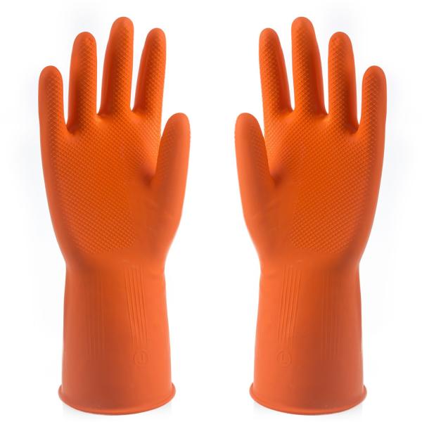 Anti Tearance Unlined Rubber Gloves , Rubber Safety Gloves Chemicals Resistance