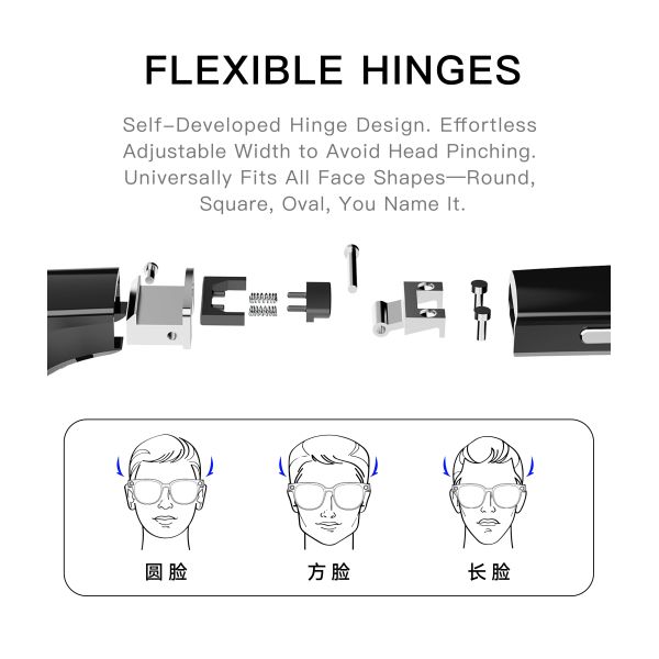 AG66 AI Translation Smart Glasses 13MP Camera Real-time Recognition for Voice Call IP54 Waterproof Customizable APP Voice