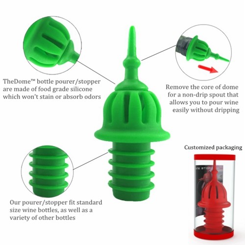 Christmas Creative Silicone Wine Bottle Stopper , Bordeaux Dome Shape Silicone Wine Corks