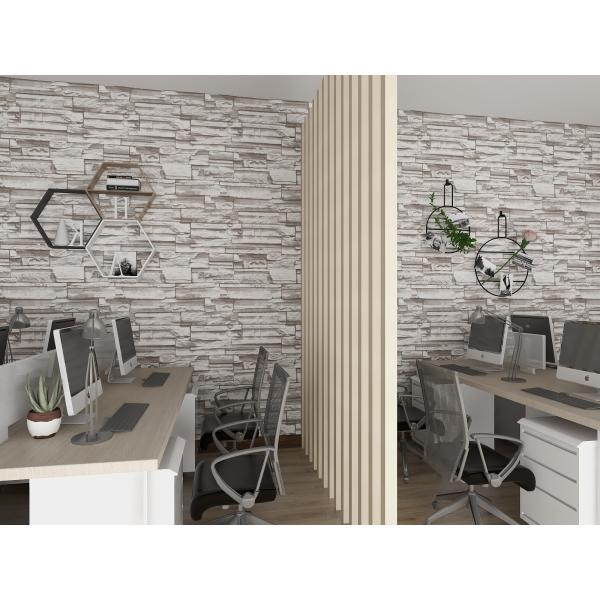 0.18mm-0.31mm espesor 3D Papel de pared de ladrillo de piedra 3D Papel de pared de ladrillo gris