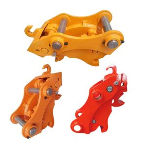 Yellow Mini Excavator Quick Coupler , Digger Bucket Quick Release With Pin