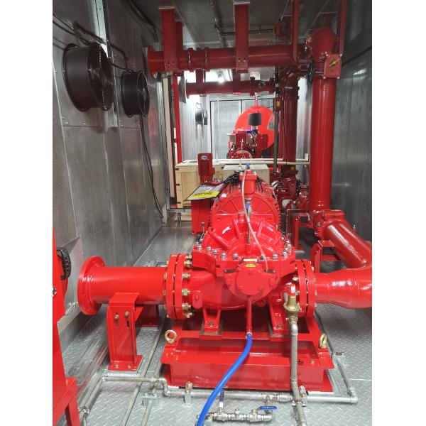 1500 GPM Горизонтальная раздвоенная коробка пожарного насоса сборка 1E1D1J NFPA 20 Контейнерный насосный зал
