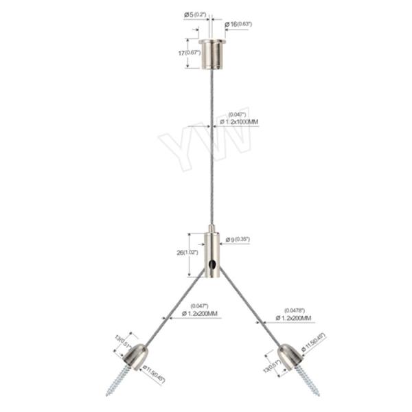 Набор подвеса света панели СИД цвета отделкой никеля с перекрестным Гриппер кабеля