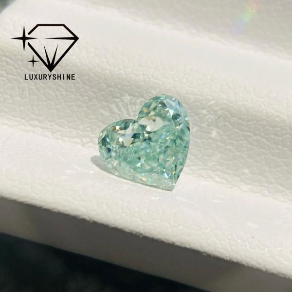 LuxuryShine Rose / Jaune / Vert Le cœur coupé en laboratoire Diamant cultivé VVS-VS Vrais diamants et bijoux de mariage et bijoux personnalisés