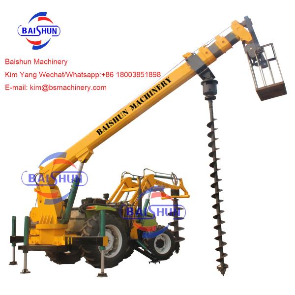 Deep Foundation Pole Erection Machine For Solar Power Plant 3m 5m 6m