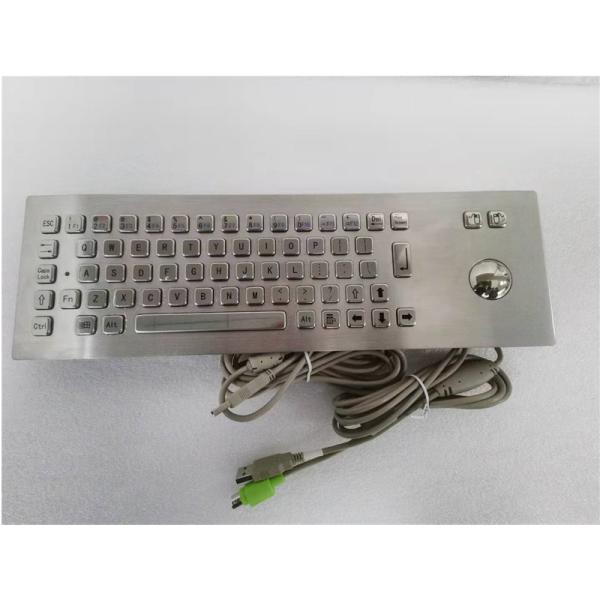 Industrial IP65 Stainless Steel Metal Keyboard With Trackball For Industrial Applications