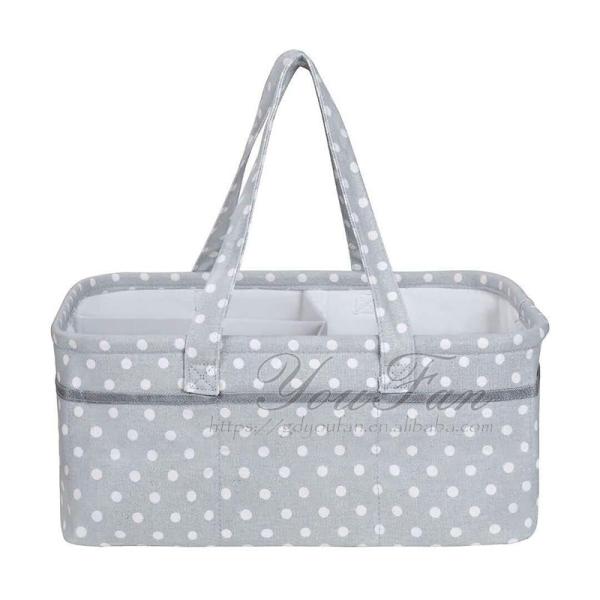 Cotton Canvas Baby Diaper Caddy , Modern Portable Nappy Organiser Caddy