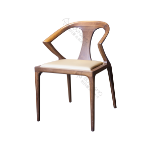 BUVMAMO MODERN BLACK WALNUT DINING CHAIR WITH LIGHT GRAY PU LEATHER UPHOLSTERY,