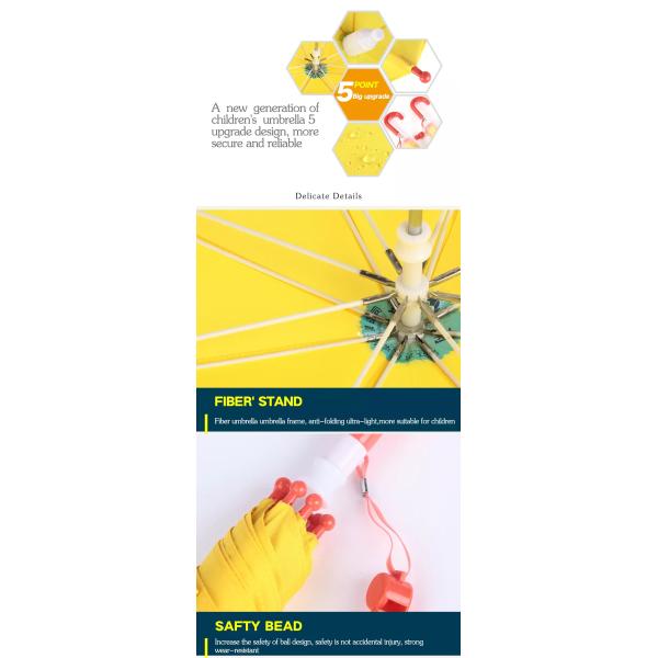 Semi Automatic Custom Color Decoration Kids Rain Umbrellas With Plastic Hook Handle