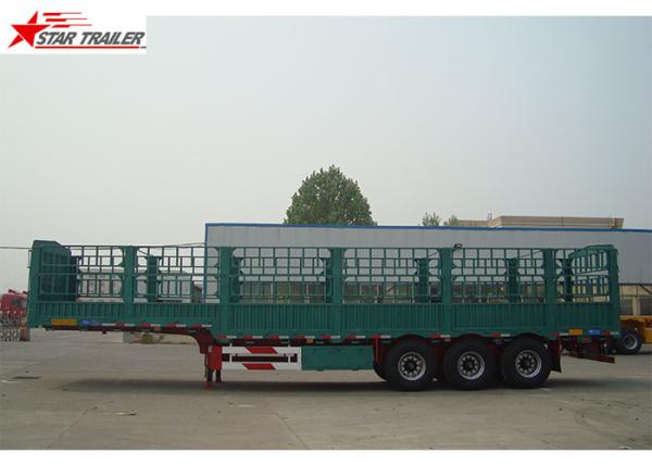 Steel 60T Side Wall Trailer , High Intension Trailer With Folding Sides