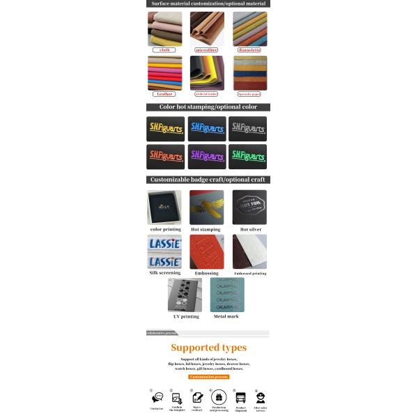 Flip Open PU Leather Jewelry Display Box Multiple Compartments with Mirror