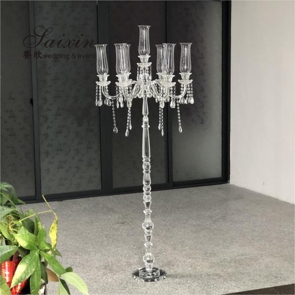 ZT-292 Hot sale wedding decoration floor standing tall crystal candelabra