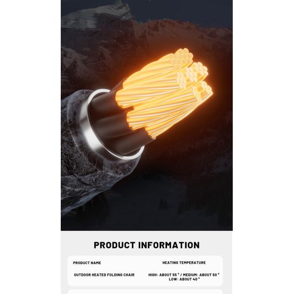 Outdoor Heated Fishing Chair Camping Heated Chair Folding Chair