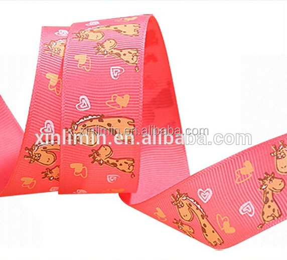 Gift Wrapping Custom Grosgrain Ribbon with Logo Screen Printed Embossed 1/4'' Width