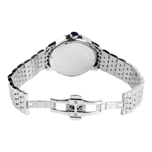 5ATM Water-Resistant Black/White Quartz Watch With Date Display