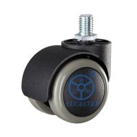 Green Twin Wheel Nylon Chair Casters With M10x15mm Threaded Stem Swivel Head Supplys