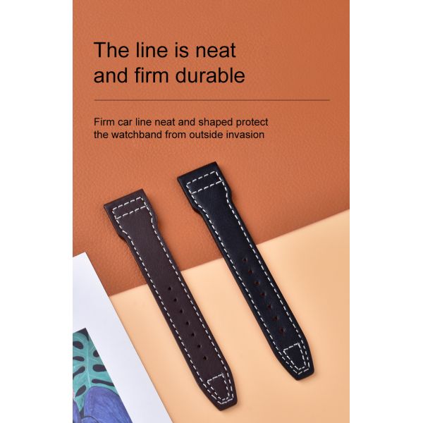 Woven-line 3D Genuine Leather Watch Strap · OEM/ODM