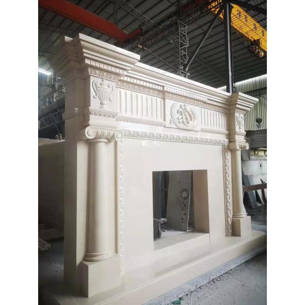 30mm Thick White Marble Tile Fireplace Mantel Throughout Surround Inspirations